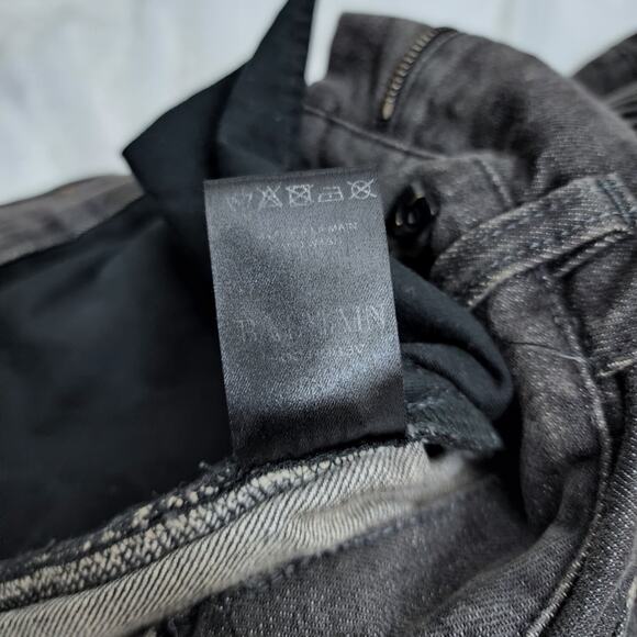 Balmain Distressed Biker Gray Denim Jeans size 30 - Picture 5 of 7
